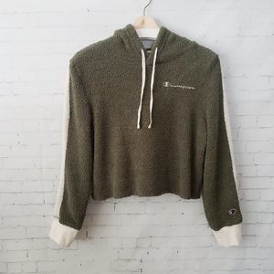Champion Forest Green Hoodie with White Details